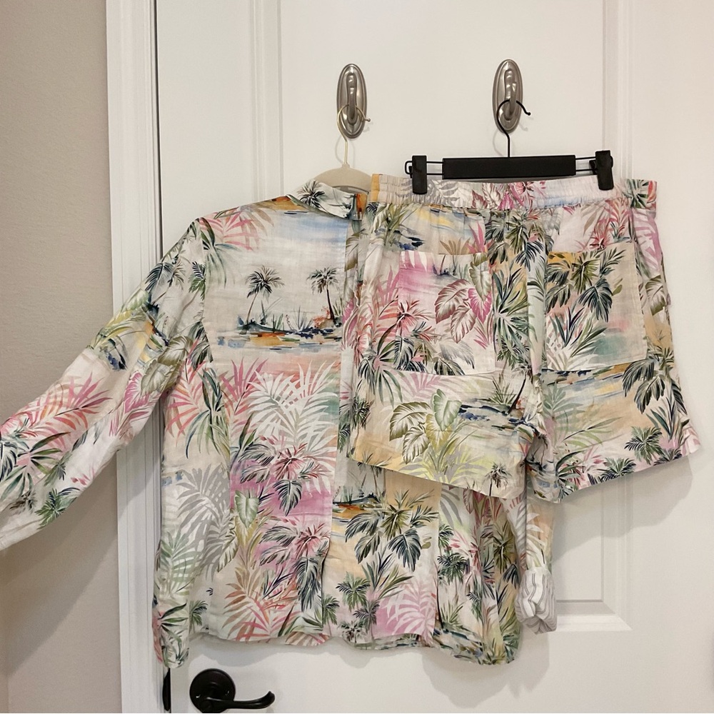 Johnny Was Tropical Linen Jacket & Shorts Set Size M, EUC - Picture 5 of 10